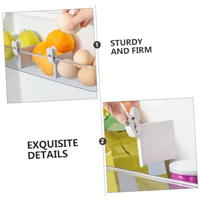 16pcs Adjustable Refrigerator Side Door Dividers Clips for Food Storage and Organization Strong Grip for Bottles and Cans Kitchen Storage