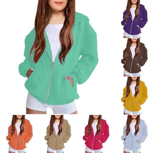2025 Cute Hoodies for Teen Girls Oversized Zip Up Sweatshirts Long Sleeve Preppy Sweaters Baggy Loose Sweat Shirt
