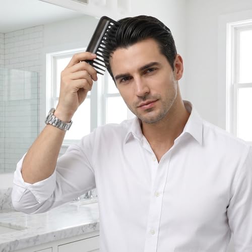 Peine pequeño negro de dientes anchos para cabello rizado miniatura 7