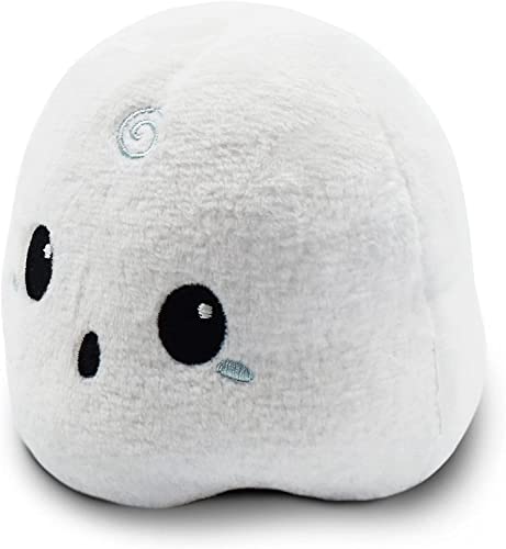Teeturtle - The Original Reversible Ghost Plushie - White + Black - Cute Sensory Fidget Stuffed Animals That Show Your Mood - Perfect For Halloween! #TOP1