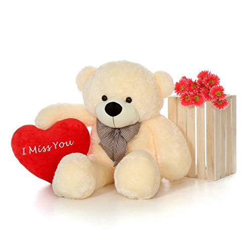 Image of Giant Teddy Bear 3 Feet - Soft Plush Stuffed Toy for Kids & Girlfriend, Soft Toy for Kids - Birthday Gift for Girls, Plush Toy Big Cuddly Hugging Bear, Gifts for Valentine's Day (Beige)