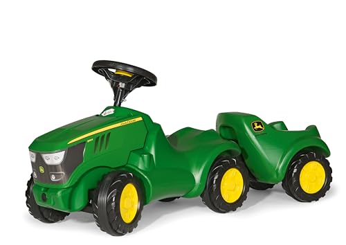 Rolly Toys 122028 rollyMinitrac Trailer John Deere, Anhänger für Rutscher Traktor rollyMiniTrac, ab 1,5 Jahren, grün