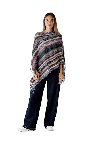 Image of Women's Shawl Wrap Poncho Ruana Cape Cardigan Sweater Open Front for Fall Winter Spring