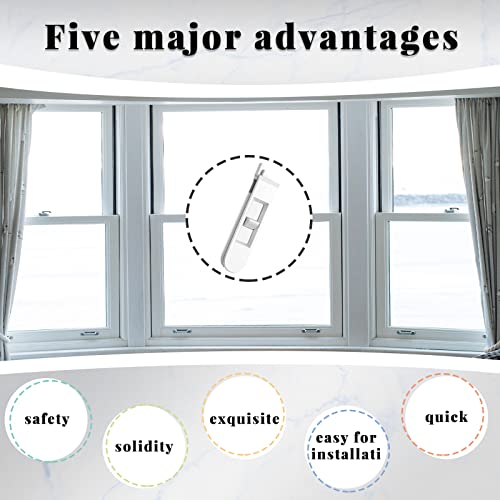 Window Latch Replacement Spring Loaded Sliding Window Replacement Part Plastic Window Tilt Latch Pair Snap In House Window Part White Plastic Construction For Home Window Accessories (12) #TOP6