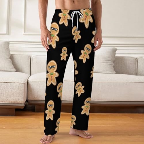 Christmas Ginger Bread Cookie Classic Mens Pajama Pants Sleepwear Soft Lounge Sleep PJ Bottoms with Pockets2