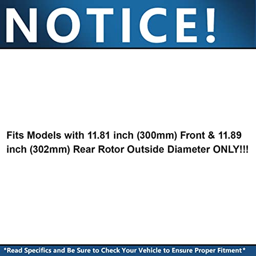 Image of Detroit Axle - Brake Kit for 2013-2020 Ford Fusion 2013-2016 Lincoln MKZ | Disc Brake Rotors and Ceramic Brake Pads 2014 2015 Replacement 11.81 inch inch Front and 11.89 inch inch Rear Rotor