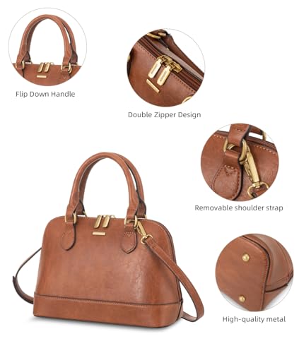 Image of LOVEVOOK Purse for Women Crossbody Bags Classic Double Zip Top Handle Dome Satchel Bag