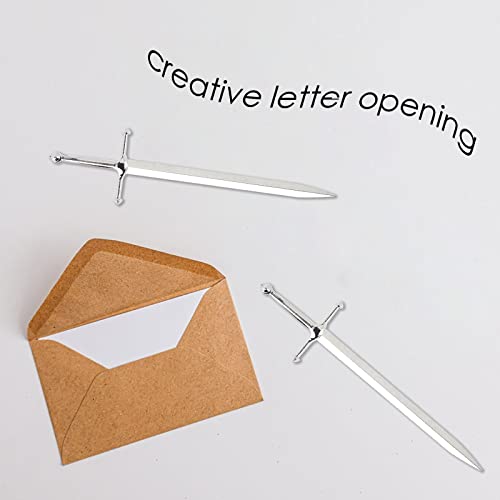 Woerma WOERMA97 Silvery Metal Letter Opener Office Letter Opener Knife Metal Plated Envelope Opener Ergonomic Grip Handle Practical Ornamental Letter Opening Tool thumb #5