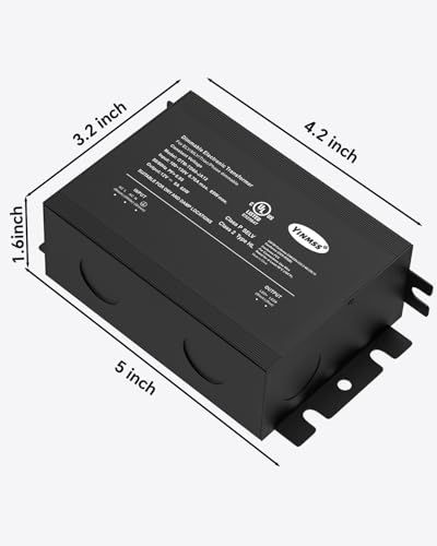 Image of LED Driver 12V 60W DimmableTriac ELV /MLV LED Transformer Compatible with Lutron&Leviton Switches,for LED Strip Lights,Kitchen, Cabinet,UL&FCC-Listed