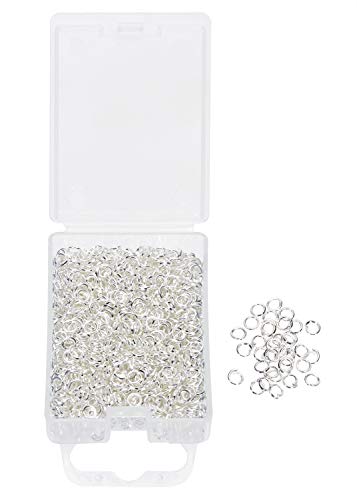 Shapenty 1200PCS Silver Plated Iron Open Jump Rings Connectors Bulk for DIY Craft Earring Necklace Bracelet Pendant Choker Jewelry Making Findings and Key Ring Chain Accessories (Silver, 3mm)