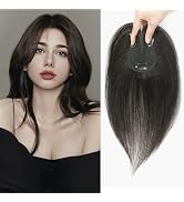 YAMI Hair Toppers for Women Fluffy Human Hair Topper 10inch Handmade Swiss Base Hairpieces 360° C...