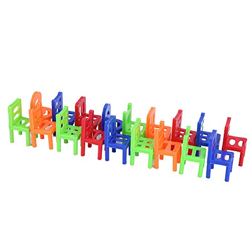 Haofy Board Toys Juego de Bolas de Equilibrio, Mini Juego de Interior Apilable Multicolor para Niños, Desarrolla la Coordinación y el en Equipo, 18 Sillas de Plástico para 1-4 Jugadores