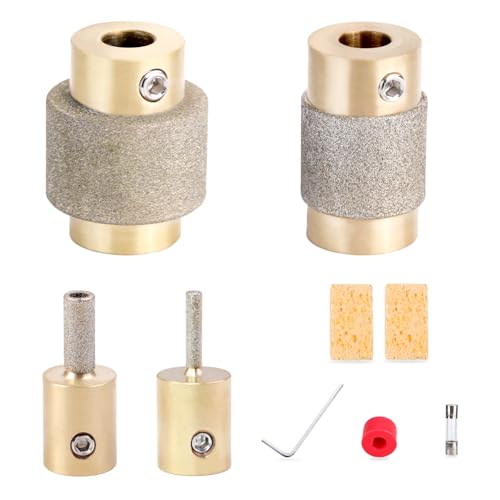 Buenoarte Combination set 1 3/4 1/4 1/8 Inch Diamond Grinder Bit Head Tools Brass Core Stained Glass Grinder Bits & Diamond Grinder Bit Head Tools, Tools and Supplies for Stained Glass (4)