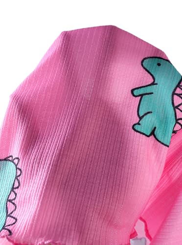 Image of Hilinker Women's Sexy 2 Piece Pajama Set Ribbed Cami Top and Shorts Sleepwear Cute Pjs Pink Dinosaur X-Large