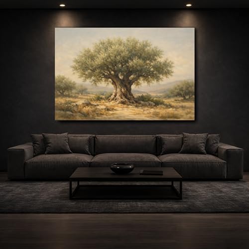Impression nature olivier vert et marron grand format toile 120x80 cm - 2
