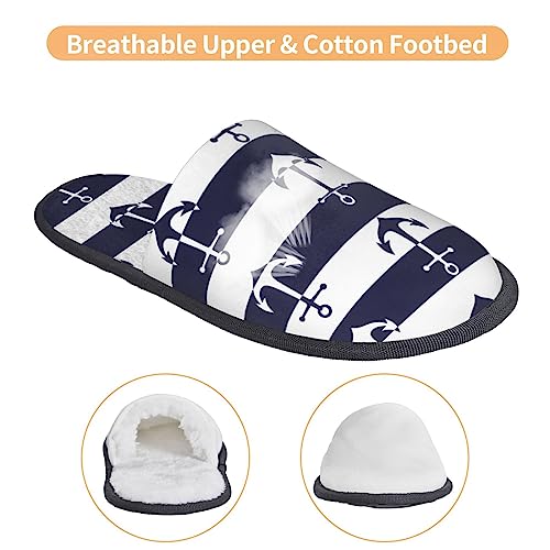 Anchors Print House Slippers For Women And Men,Soft Slippers With Memory Foam,Non-Slip Indoor Home Shoes3
