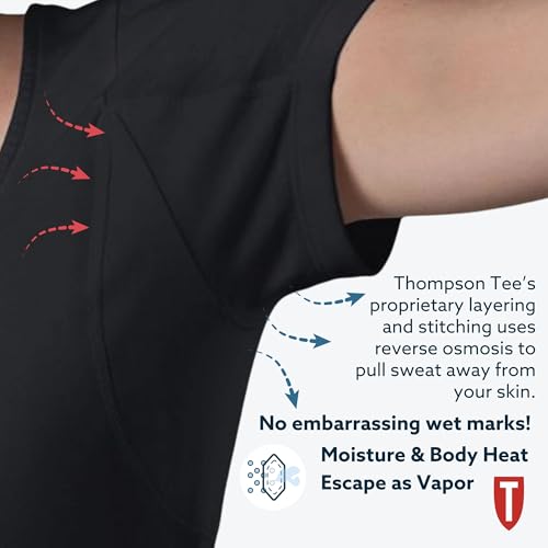 THOMPSON TEE T Women's Sweatproof Undershirt - Deep V Neck - Slim Fit - with Sweat Pads3