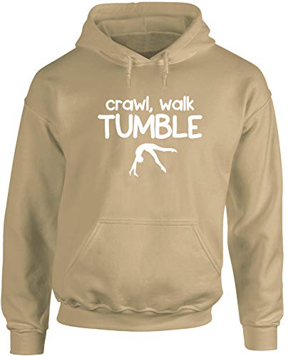 Hippowarehouse Crawl, Walk, Tumble Tumbling Gymnast Gymnastics Unisex Hoodie Hooded top (Specific Size Guide in Description)