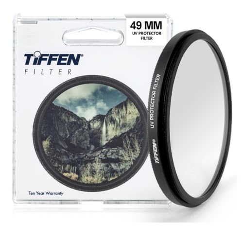 Image of Tiffen 49mm UV Protection Filter for Camera Lens | Ultra Slim 49mm Lens Filter | Clear Optical Glass | Impact Resistant, Scratch Resistant and Reduces the Bluish cast of Daylight.