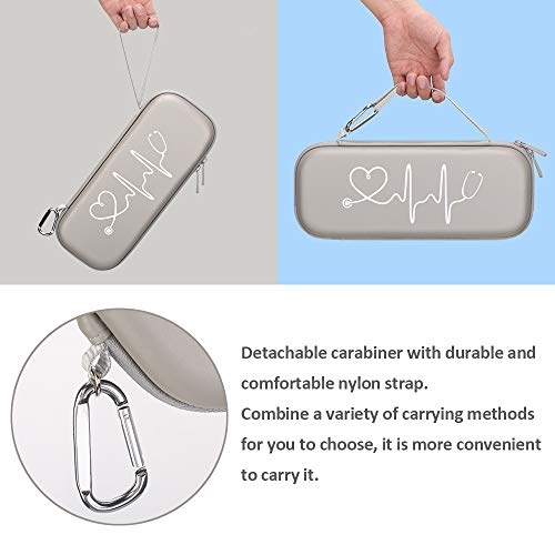 Image of BOVKE Stethoscope Case for 3M Littmann Classic III Monitoring /Lightweight II S.E /Cardiology IV Diagnostic /MDF Acoustica Stethoscopes, Mesh Pocket for Doctor & Nurse Accessories, Gray
