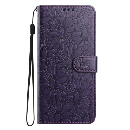 Carcasa para Samsung Galaxy A72 5G, protección de piel sintética con tarjetero y ranuras para tarjetas, cierre magnético, con tapa para Samsung Galaxy A72 5G, color morado oscuro