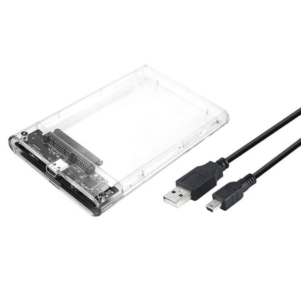 ETZIN 2.5" External Hard Drive Enclosure, SATA III to USB Type-C for HDD/SSD - Tool Free Installation, Transparent Design, Supports UASP and up to 4TB (USB-2.0)-(EPL-416HS)