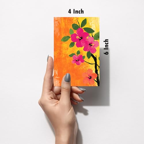 Image of SiddArtify Floral Wall Art Prints Set - Modern Botanical Flower Poster Decor for Living Room Bedroom Office - Set of 2-4x6 Inch - Board (Pack of 6) - Sticker (Pack of 6)