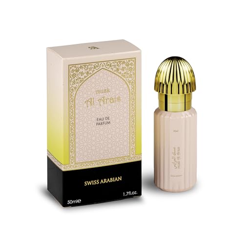 Swiss Arabian Musk Al Arais - Perfume for Women and Men - Long-Lasting, Musky Floral Fragrance with Buttery, Caramel, and Liquorice - 1.7 oz