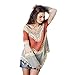 Umgee Women's Crochet Lace Fringe Boho Bohemian Blouse Top Frayed Blouse Red X-Large