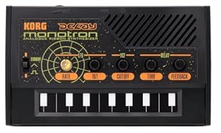 The battery powered, palm sized Korg Monotron Delay is an analogue ribbon synth optimised for classic synth sound effects The Korg Monotron Delay produces a classic analog synth sound through a dual-waveform Low Frequency Oscillator using the same ac...