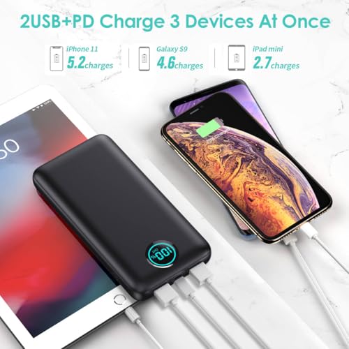 Portable Charger 30,800mAh Power Bank,25W PD QC 4.0 Fast Charging Portable Phone Charger with Tri-Outputs,LCD Display USB C Travel Essentials Battery Pack for iPhone 17/16/15/14,Android Samsung etc - Image 3