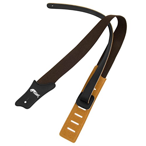 Tiger STP6-BR Sangle de Guitare en coton – Brun - Les Beatles, Paul McCartney, John Lennon, RIngo Starr, George Harrison Tiger STP6-BR Sangle de Guitare en coton - Brun