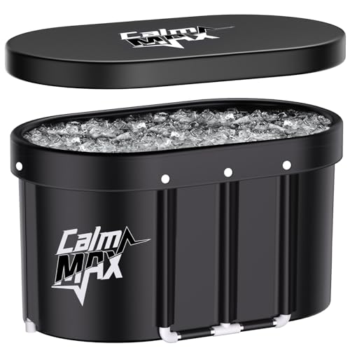 Oval Ice Bath Tub with Cover for Athletes XL Portable Cold Plunge Tub for Cold Water Therapy Ice Baths at Home by CalmMax - Used condition - CA$70.07