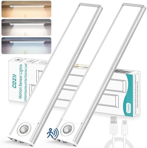 LED Schrankleuchte Mit Bewegungsmelder 3er Set - Akku Unterbauleuchte Für Küche Mit Fernbedienung - Magnetisch