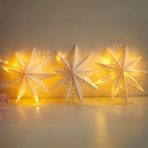 JINKEYULV Paper Star Lantern 3PCS Christmas Paper...