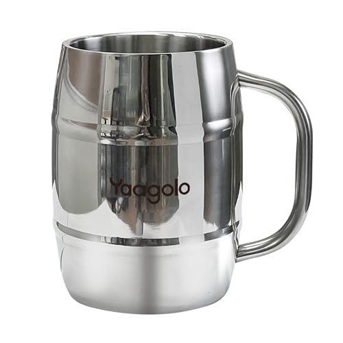 Yaagolo Insulated Beer Stein, 32oz Stainless Steel...