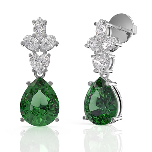 Image of 925 Sterling Silver Floral Cluster Stud Earrings for Women | Cubic Zirconia Flower Stud Earrings | Hypoallergenic Rhodium Plated Anti-Tarnish Lightweight Silver Jewellery | Daily Wear | Gift for Wife, Girlfriend, Mother, Sister | Birthday, Anniversary, Rakhi