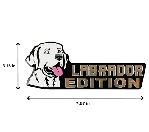 Image of Dog Edition 3D Car Badge, Laser Cutting Metal Emblem, Cute Dogs Decals (Labrador Dog)