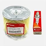 Genuine Air Cleaner Filter Element AFZE30 w Spark Plug BPR5ES GX340 GX390, Replacement for Honda OEM