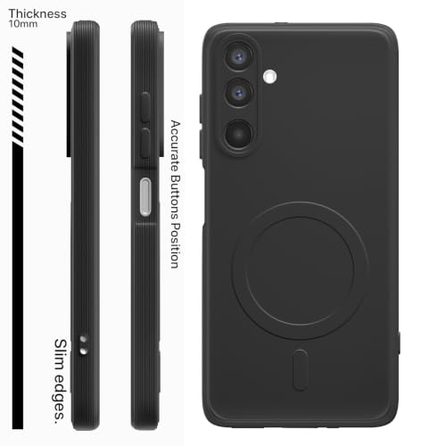 Image of Pikkme Back Cover for Samsung Galaxy A27 5G Soft Matte Silicone Mag-Safe Design (Mag-Safe Not Support) Camera Protection | Slim Fit Bumper Cover (Black)
