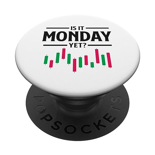 Is It Monday Yet Shares Stock Exchange Day Stock Trading PopSockets Swappable PopGrip, Black