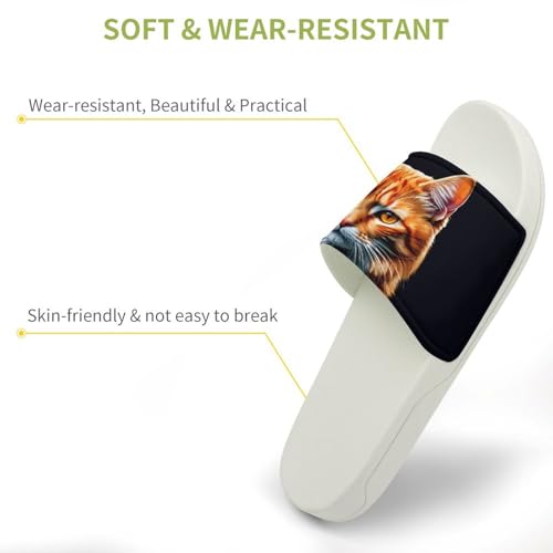 Orange Cats Funny House Sandals Non Slip Shower Slippers Quick Drying Bathroom Shoes for Women Men3