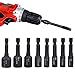 Eyech 8Pcs Machine Tap Socket Wrench Set,1/4 Inch Hex Shank Alloy Steel Air Screwdriver Socket Adapter Driver Thread Tap Adapter M4/M5/M6/M8/M10/M12/M14/M16 for DIY Handworking, Auto Repair
