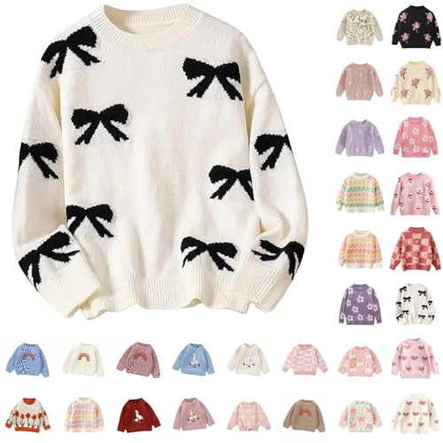 Toddler Infant Knit Sweaters Long Sleeve Floral Embroidery Crew Neck Pullover Sweatshirt Baby Soft Warm Fall Winter Clothes3