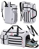 RAINSMORE 3 EN 1 Bolsa Deporte Gimnasio Hombre Mujer Bolsa de Viaje Grande 45L Mochila Función con Compartimento Zapatos y Humeda