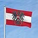 Coat of Arms of Austria with Austrian Flag 3x5 Ft Double-Sided Flag, Fade-Resistant Polyester Outdoor Banner with Grommets