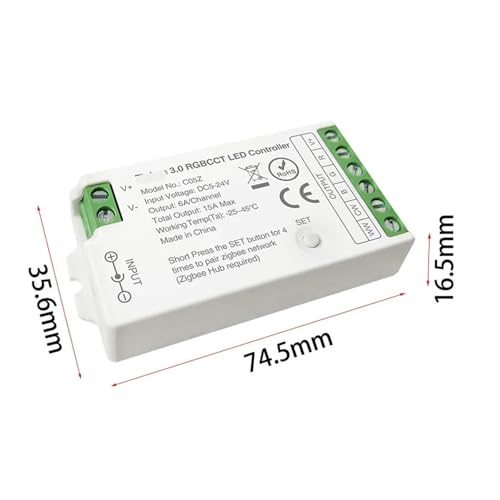 Controlador LED RGBW 3.0 DC5V-24V regulable para tira de luces RGBCCT 5