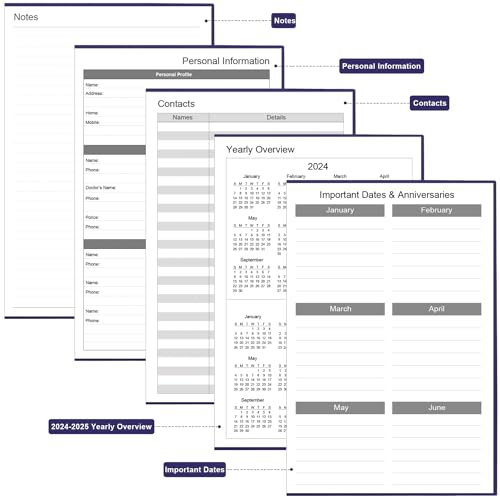 2024-2025 Monthly Planner - 2 Year (Apr 2024 to Dec 2025) Monthly Calendar, Large Monthly Planner 2024-2025 Perfect for School & Office Schedule, Fabric Cover, Elastic Closure, 7\" x 10\", Purple