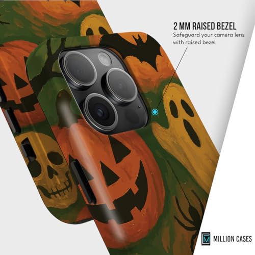 Image of MILLION CASES Back Cover Case for iPhone 15 Pro Scratch Resistant Anti-Slip Polycarbonate Shockproof Protective Durable Pumpkin Party Crystal Case for Men & Boys