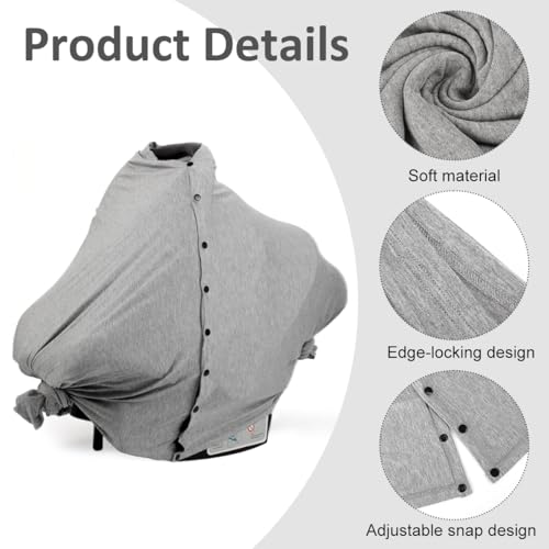 Image of SNOWIE SOFT Feeding Covers for Nursing Mom with Side Button Closure, 360Full Coverage, Soft Stretchy Feeding Shawl Breastfeeding Mother for Discreet Nursing, 75x170cm